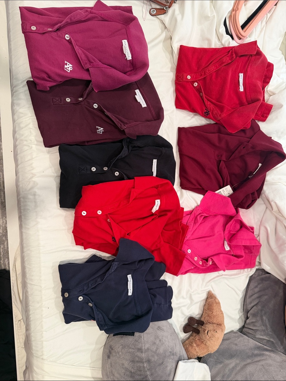 Aeropostale Polo Shirt Lot in Red, Pink, Burgundy, Navy & Black